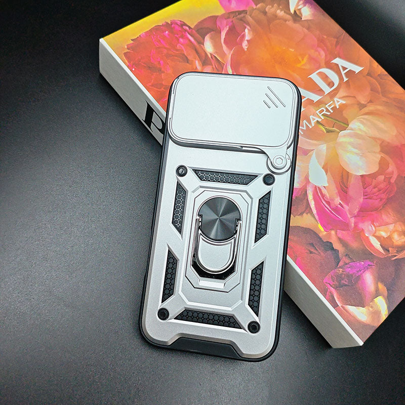 For iPhone 17 Pro 17Promax 17Air Armor Case Magnetic Lens Protector Mobile Phone Case With Ring Holder for iPhone 16 15 ProMax