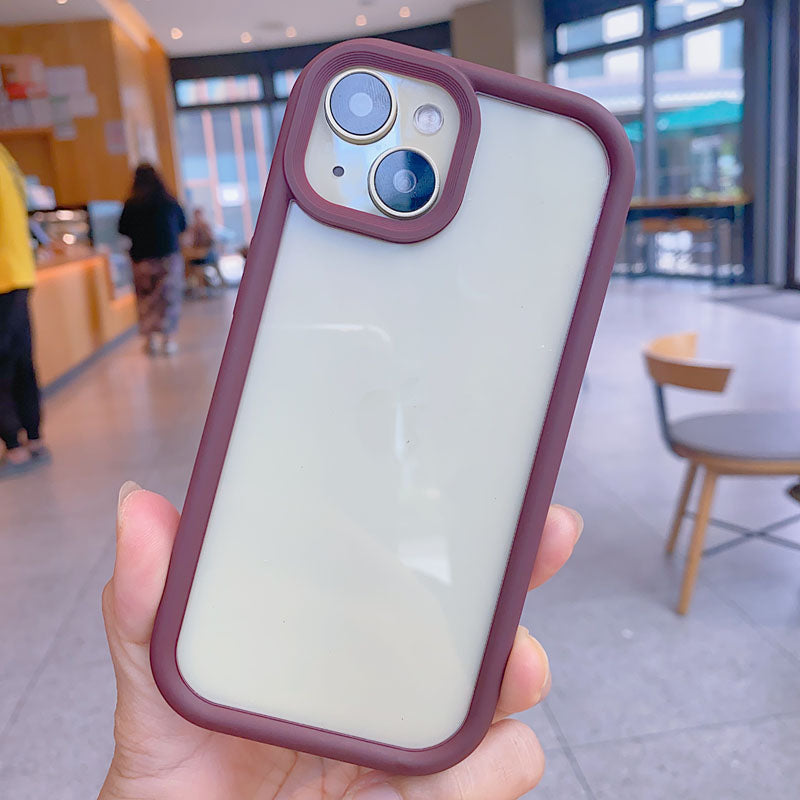 Luxury Hard Acrylic Shockproof Phone Case for iPhone 11 12 13 14 15 16 17 Pro Max Transparent Back Cover Camera Frame Case