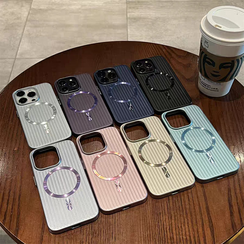 For iPhone 17 Pro Max 17Air 16ProMax 15ProMax Magnetic Electroplated Luggage Phone Cover Skin Feel Wireless Charging Phone Case
