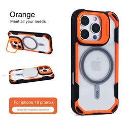 Luxury Armor Shockproof Magnetic Ring Lens Holder Stand Phone Case for iPhone 17 16 15 14 Pro Max 17 Air Magnet Cover Clear