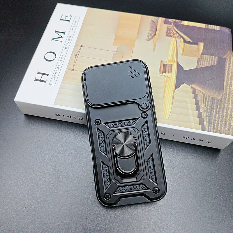 For iPhone 17 Pro 17Promax 17Air Armor Case Magnetic Lens Protector Mobile Phone Case With Ring Holder for iPhone 16 15 ProMax