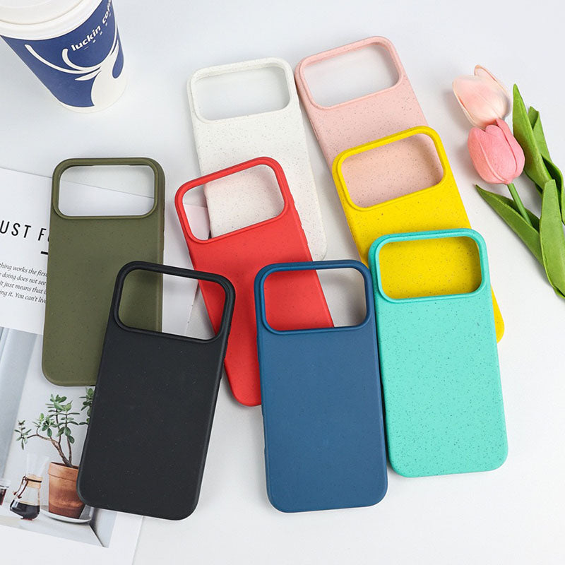 Biodegradable TPU Phone Case for iPhone 17Pro Max Eco-friendly Shockproof Wheat Straw Full Cover for iPhone 17 Air 16ProMax