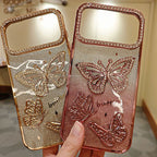 Sparkling Diamonds Glitter Butterfly Mobile Phone Cases Luxury for iPhone 17 Pro Max 16 15 14 13 12 11 Pro Max Phone Cover Girly