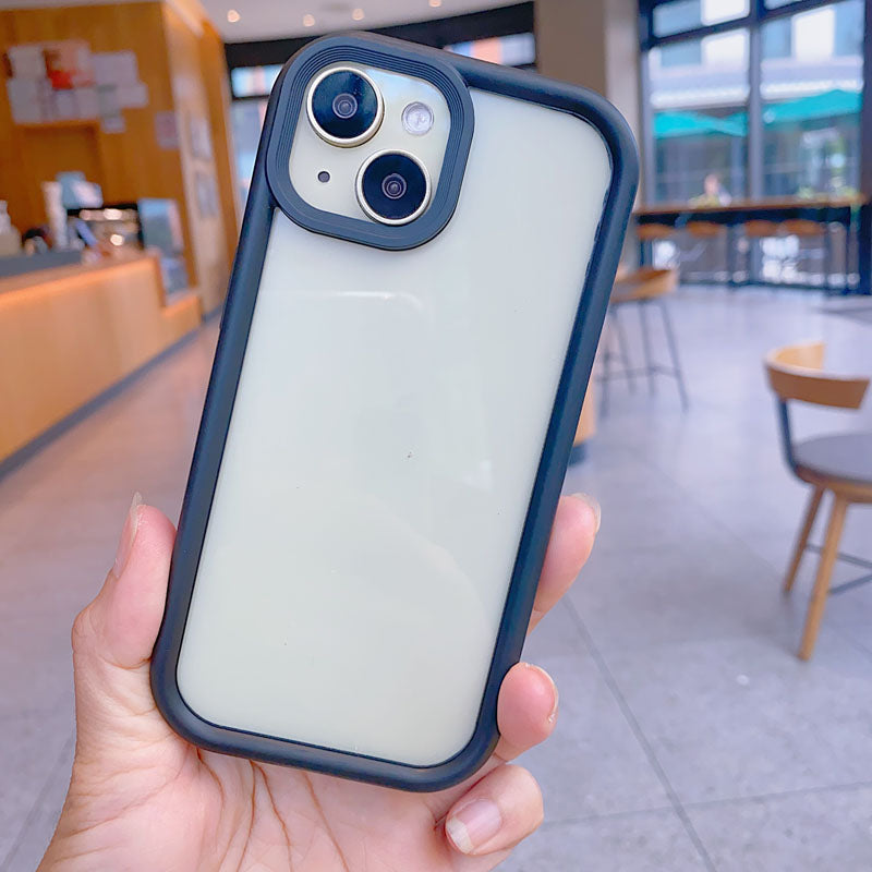 Luxury Hard Acrylic Shockproof Phone Case for iPhone 11 12 13 14 15 16 17 Pro Max Transparent Back Cover Camera Frame Case