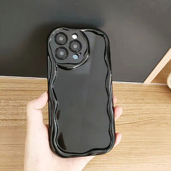 Fashion Irregular Cream Wave Edge Bubble Lens Soft Shockproof TPU Mobile Phone Case for iPhone 16 Pro Max 17Pro Max 15Plus 14Pro