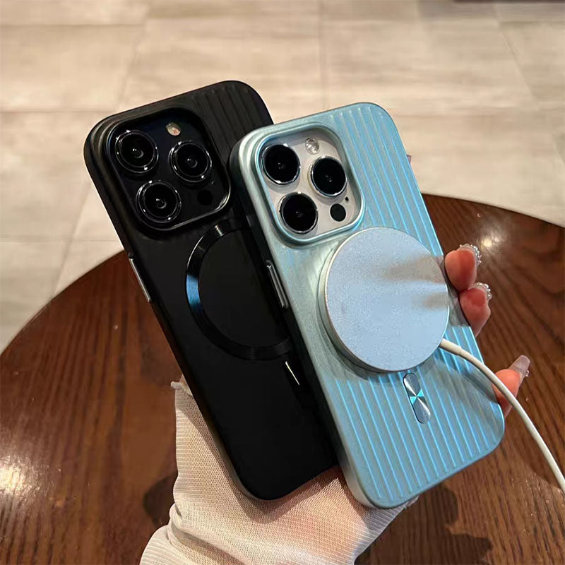 For iPhone 17 Pro Max 17Air 16ProMax 15ProMax Magnetic Electroplated Luggage Phone Cover Skin Feel Wireless Charging Phone Case