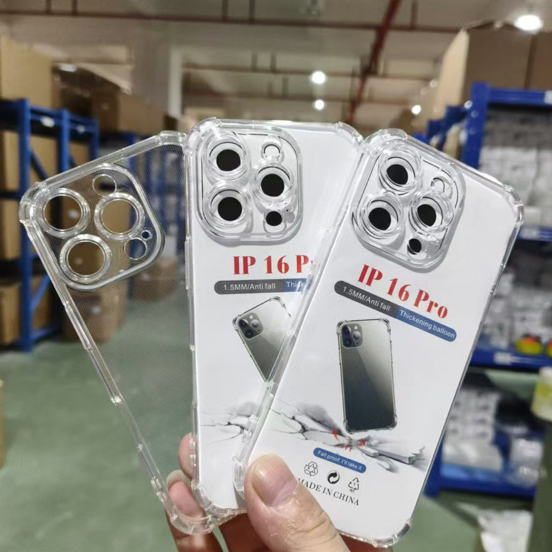 Transparent Soft TPU Mobile Phone Case for iPhone 16 Pro 16 Plus Fundas Clear Back Cover for iPhone 16 Pro Max 17ProMax 15proMax
