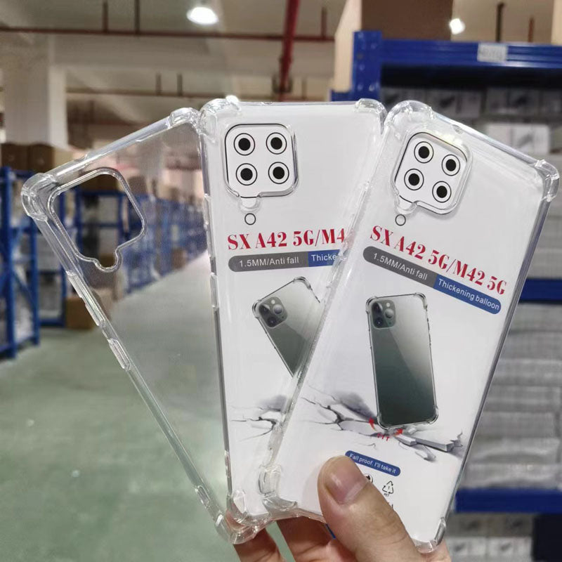 Four Corner Anti-Fall Transparent Soft TPU Phone Cover Shell for Samsung A40 A41 A42 A54 A55 A56 Mobile Phone Cases