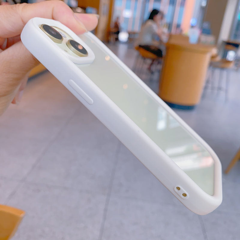 Luxury Hard Acrylic Shockproof Phone Case for iPhone 11 12 13 14 15 16 17 Pro Max Transparent Back Cover Camera Frame Case