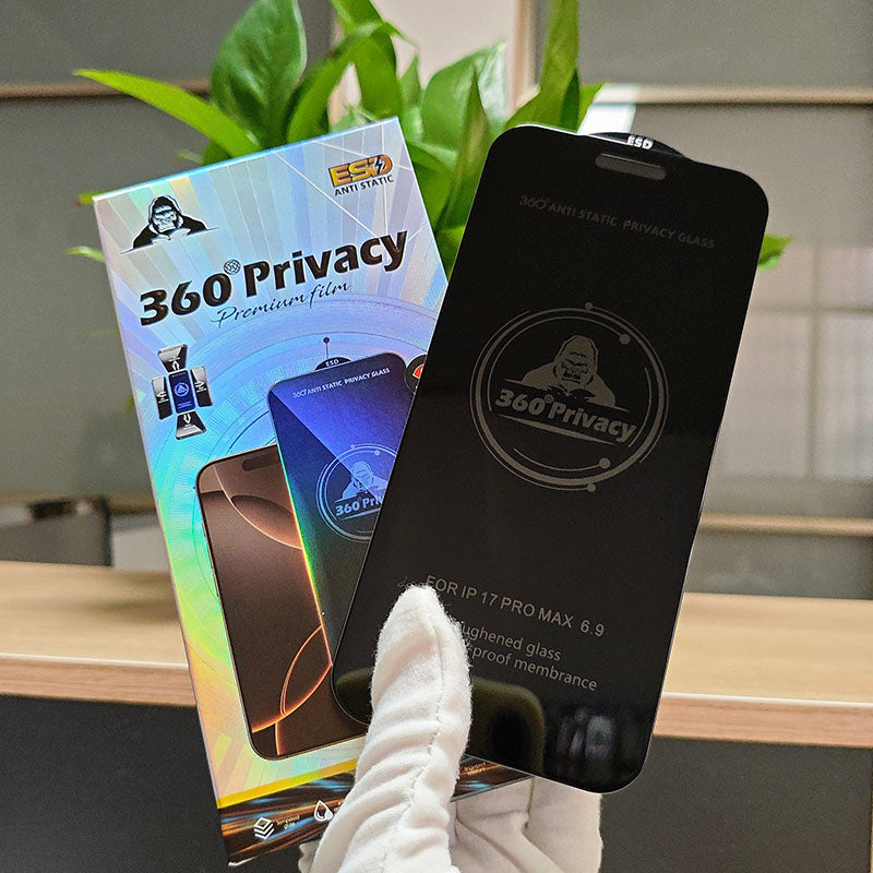Hot New for iPhone 16 ProMax Tempered Glass Black Kingkong ESD Privacy Anti-shock Screen Protector for iPhone 17 17Air 17Pro Max