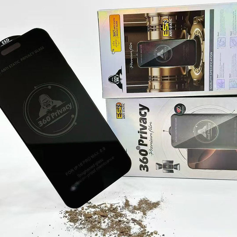 Anti-Spy 3D 9H Hardness Tempered Glass Privacy Screen Protector for iPhone 16 Pro Max 15 Plus 17 Pro Max Anti-Scratch Full Cover