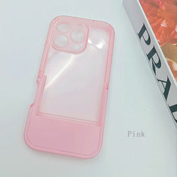 Wholesale Sports TPU Phone Case for iPhone 17 Pro Max 16 15 14 Pro Max Foldable Kickstand Mobile Cover Candy Color Transparent